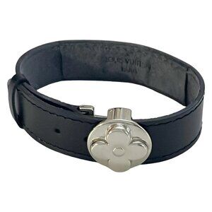 Auth LOUIS VUITTON Good Luck Bracelet Calf SP Noir Bracelet